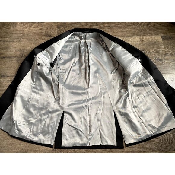 EUC MENS Calvin Klein 100% wool black 2 button sport blazer suit jacket size 40R - Picture 3 of 10